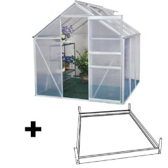 Greenfingers Aluminium Greenhouse and Base 6 x 6ft