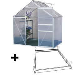 Greenfingers Aluminium Greenhouse and Base 4 x 6ft