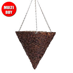 Botanico Hyacinth Conical Hanging Basket 2 x 40.5cm Multi-Buy