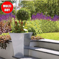 Apta Zinc Flared Square Planter 44cm x 2 Multi-Buy