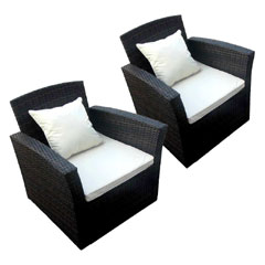 Ellister Corsica Armchairs Brown/Black - 2 Pieces