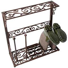 Fallen Fruits 2 Pair Victorian Cast Iron Boot Rack