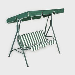 Greenfingers 3 Seater Padded Swing Seat - Green