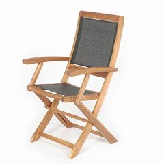 Greenfingers Cadiz FSC Acacia Poly-Weave Chair - Black