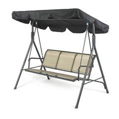 Greenfingers Siena 3 Seater Swing Seat - Black/Copper