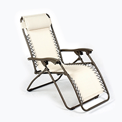 Ellister Royale Premier Sun Lounger - Natural with Silver Frame