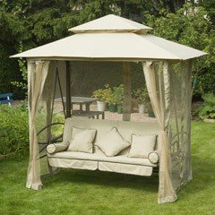 Greenfingers Regency Swing Bed Gazebo - Natural