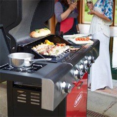 Outback Meteor Select 4 Burner Gas BBQ - Red - with FREE Regulator