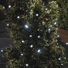 Kingfisher 50 LED Solar String Lights - White