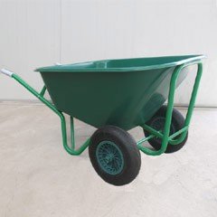 Greenfingers Heavy Duty Twin-Wheeled Plastic Wheelbarrow 130L