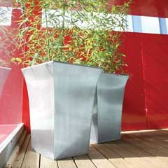 Apta Tall Zinc Flared Square Planter - 51cm