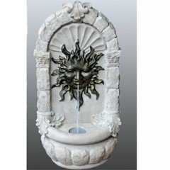 Bermuda Stone Effect Sunburst Wall Mounted Water Feature