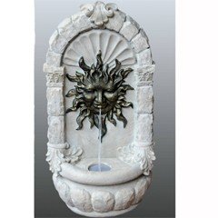 Bermuda Stone Effect Sunburst Wall Mounted Water Feature