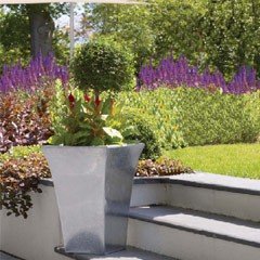 Apta Zinc Flared Square Planter - 44cm