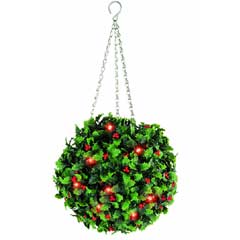 Gardman Pre-lit 20 LED Holly Effect Topiary Ball