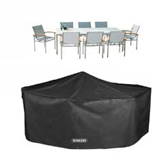 Bosmere Storm Black Rectangular Patio Set Cover - 6 Seater