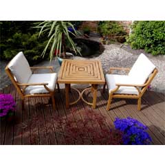 Rondeau Leisure Imperia 2 Armchairs 76cm Square Bistro Set