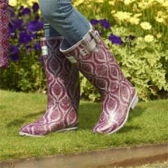 Briers Historic Palaces Baroque Rubber Wellies - Aubergine