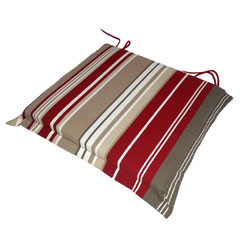 Greenfingers Square Seat Cushion 2 Pack - Red Stripe 46 x 45cm