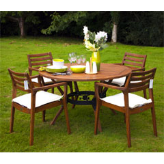 Greenfingers Acacia 4 Seater 120cm Round Outdoor Set