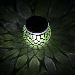 Verdigris Glass Mosaic Solar Light - 10cm