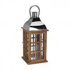 Verdigris Classic Wooden Lantern - 39cm