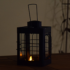 Verdigris Metal Lantern - 24cm Height