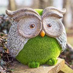 La Hacienda Flocked Effect Owl - 25.5cm Width