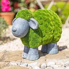 La Hacienda Flocked Sheep Garden Ornament