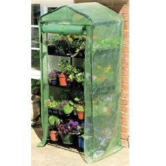 Gardman 4 Tier Mini Greenhouse - Reinforced PVC Cover - W2ft x D1.5ft