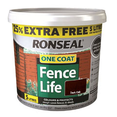 Ronseal One Coat Fence Life 4L Plus 25% Free