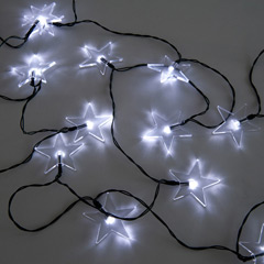 Greenfingers White Solar LED Star String Lights - Set of 24