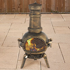 Embers Cast Iron Chiminea Bronze - 90cm