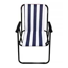 Picnic Camping Beach Armchair - Blue and White Stripe