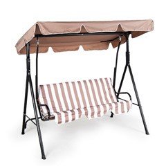 Greenfingers 3 Seater Padded Swing Seat - Brown