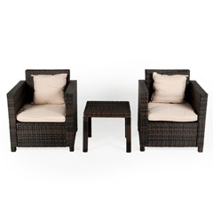 Ellister Rattan 2 x Armchairs 50cm Square Patio Set