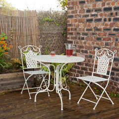 Ellister Gibraltar 2 Seater Bistro Set - Antique Cream - 90cm Table