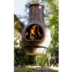 La Hacienda Dark Red Clay Chiminea Medium