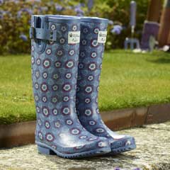 Briers Historic Palaces Tudor Rose Rubber Wellies - Blue