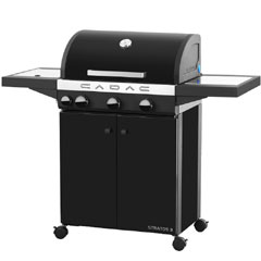 Cadac Stratos 3 Burner BBQ With Side Burner - Black