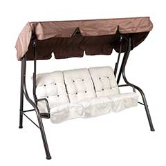 Glendale Bronze Swing Seat with White Cushions