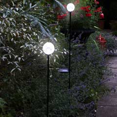 Smart Garden Crackle Glass Solar Stake Lights - Set of 2