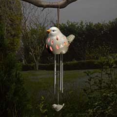 Smart Garden Ceramic Bird Solar Wind Chimes