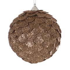 Christmas Baubles Champagne Sequin Ball - 10cm