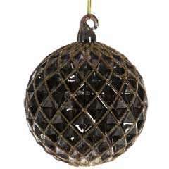 Christmas Baubles Black Honeycomb Ball with Gold - 10cm