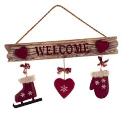 Christmas Wooden Welcome Sign - 31cm