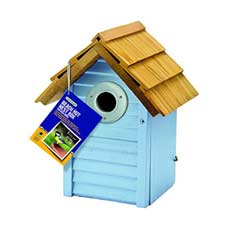 Gardman FSC Pine Beach Hut Nest Box - Light Blue