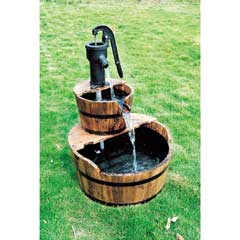 Greenfingers Wooden Two Tiered Pump Water Feature