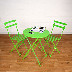 Greenfingers Steel 2 Folding Chairs 60cm Circular Bistro Set