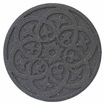Greenfingers Recycled Rubber Scroll Stepping Stone - Grey